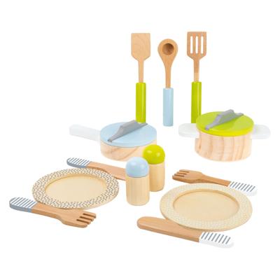 Small Foot houten kookgerij en servies set, 15dlg.