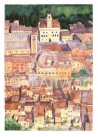 Kunstdruk Ralf Westphal - Mittelalterliche Bergstadt Montepulciano, Toskana 50x70cm