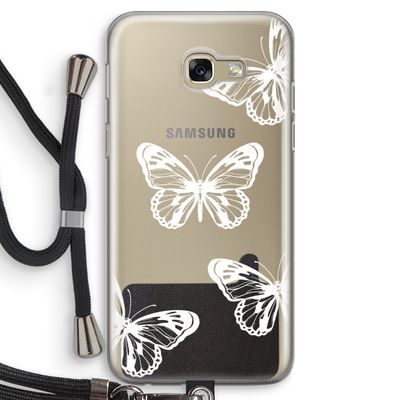 White butterfly: Samsung Galaxy A5 (2017) Transparant Hoesje met koord
