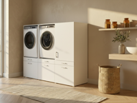 Kast WASHING 2 machines naast elkaar met kast 1 deur 2 lades MEDIUM wit