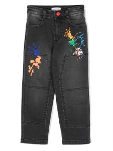 Marc Jacobs Kids jean droit à effet taches de peinture - Gris