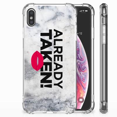 Apple iPhone Xs Max Telefoonhoesje met tekst Already Taken White Apple iPhone Xs Max Telefoonhoesje met tekst Already Taken White