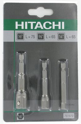 Hikoki Accessoires Adapters. 3-dlg 1/4"-3/8"-1/2" | 751970 - 751970