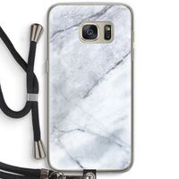Witte marmer: Samsung Galaxy S7 Transparant Hoesje met koord