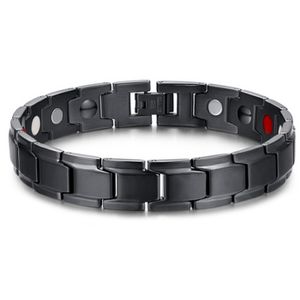 Magnetische edelstaal heren armband Mat Zwart