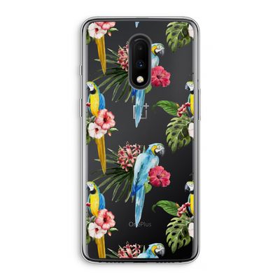 Kleurrijke papegaaien: OnePlus 7 Transparant Hoesje