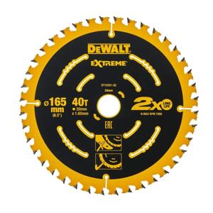 DeWALT Cirkelzaagblad voor Multimaterial | Extreme | Ø 165mm Asgat 20mm 40T - DT10301-QZ