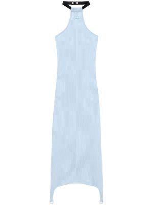 Courrèges robe nervurée à dos nu - Bleu