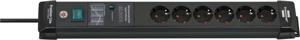 Brennenstuhl Premium-Line | ÜSS | 6 voudig | USB 3.1A | *DE* | zwart | 60kA/filter | 3m | H05VV--F3G1.5 1951160606
