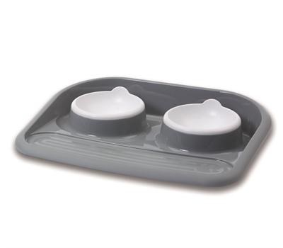 SAVIC BUTLER VOERBAK EN DRINKBAK MET PLATEAU EN ANTISLIP VOETJES