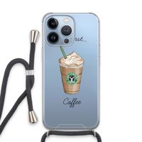 But first coffee: iPhone 13 Pro Transparant Hoesje met koord