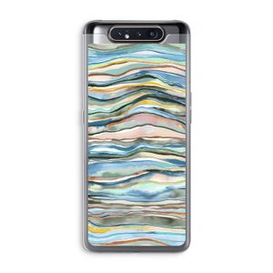 Watercolor Agate: Samsung Galaxy A80 Transparant Hoesje