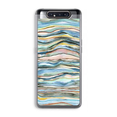 Watercolor Agate: Samsung Galaxy A80 Transparant Hoesje