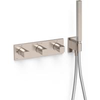 Douchekraan Tres B-System | Inbouw | Thermostaatkraan | Excl.Inbouwdeel | 3-weg | Rechthoek | RVS look