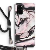 Roze stroom: Samsung Galaxy S20 Plus Transparant Hoesje met koord