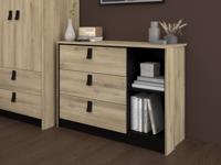 Commode KYAN 3 lades 2 vakken krönberg eik/zwart
