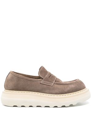 Premiata mocassins en daim à entaille penny - Marron