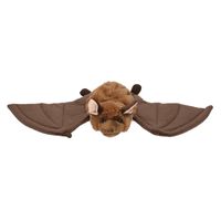 Vleermuis handpop bruin/wit pluche 36 cm   - - thumbnail