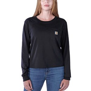 Carhartt Lightweight Long-Sleeve Zwart Pocket T-Shirt Dames