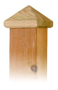 Paalornament hout paalkap voor tuinpaal piramide 100mm