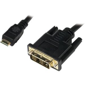 LogiLink CHM002 HDMI-kabel HDMI / DVI Adapterkabel HDMI-mini-C-stekker, DVI-D 18+1-polige stekker 1.00 m Zwart