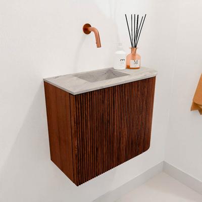 Toiletmeubel Mondiaz Joya Dlux | 51.6 cm | Meubelkleur Ruby | Faye wastafel Glace Wasbak Links | Zonder kraangat(en)