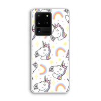 Rainbow Unicorn: Samsung Galaxy S20 Ultra Transparant Hoesje