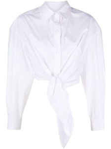 alessandro enriquez chemise crop à détail noué - Blanc