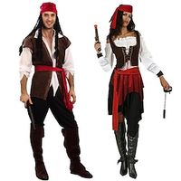 Pirates of the Caribbean piraten van de Caraïben Outfits Kostuum Voor Stel Voor heren Dames Film cosplay Cosplay Kostuum feest Maskerade Lightinthebox - thumbnail