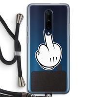 Middle finger white: OnePlus 7 Pro Transparant Hoesje met koord