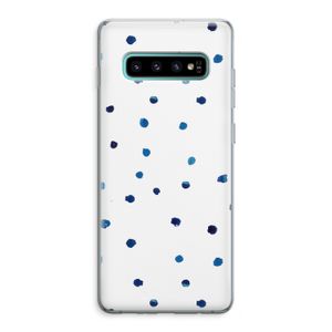 Blauwe stippen: Samsung Galaxy S10 Plus Transparant Hoesje