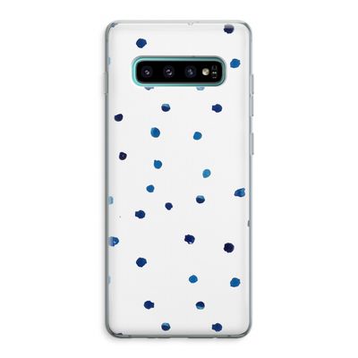 Blauwe stippen: Samsung Galaxy S10 Plus Transparant Hoesje