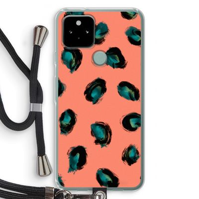 Pink Cheetah: Pixel 5 Transparant Hoesje met koord