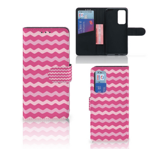 Huawei P40 Telefoon Hoesje Waves Pink