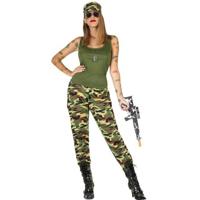 Verkleed kostuum - militair/soldaat kostuum/pak - camouflage - dames - carnavalskleding - thumbnail