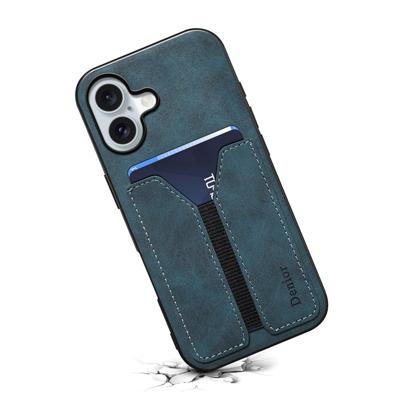 Denior iPhone 17 hoesje - Backcover met kaarthouder - Blauw