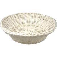 Cosy & Trendy Broodmand - wit - kunststof - rond - D20 x H8 cm - serveermand