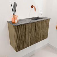 Toiletmeubel Mondiaz Joya Dlux | 70 cm | Meubelkleur Dusk | Faye wastafel Sombra Wasbak Rechts | Zonder kraangat(en)