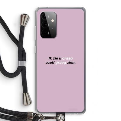 uzelf graag zien: Samsung Galaxy A72 5G Transparant Hoesje met koord