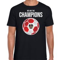 Oostenrijk EK/ WK supporter t-shirt we are the champions met Oostenrijkse voetbal zwart heren - thumbnail