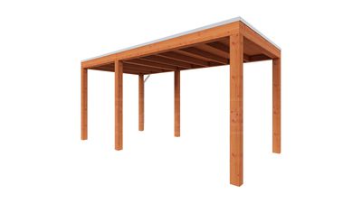Trendhout Overkapping Palermo 485x255 cm- Plat dak- Hout- Trendhout