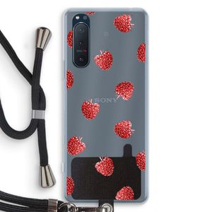 Framboosjes: Sony Xperia 5 II Transparant Hoesje met koord