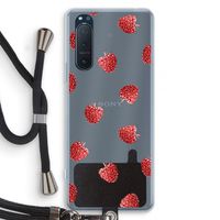 Framboosjes: Sony Xperia 5 II Transparant Hoesje met koord Framboosjes: Sony Xperia 5 II Transparant Hoesje met koord