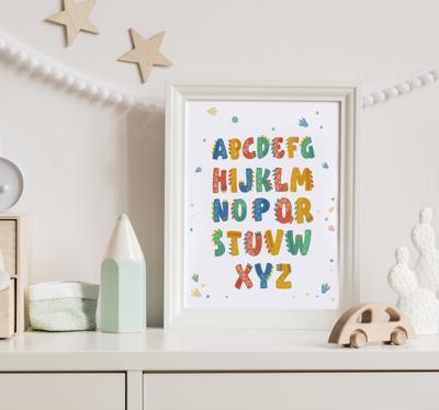Dinosaurus letters alfabet poster