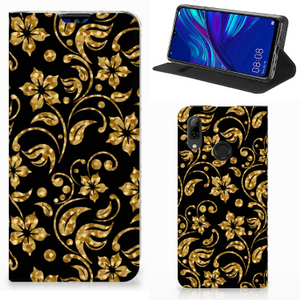 Huawei P Smart (2019) Smart Cover Gouden Bloemen