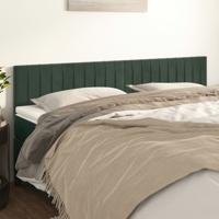 Hoofdborden 2 st 100x5x78/88 cm fluweel donkergroen