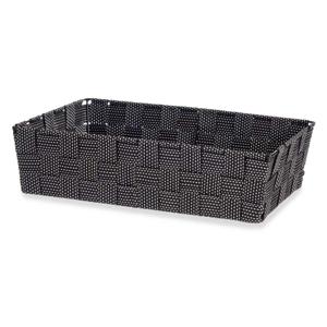 Kast/badkamer opbergmandjes - zwart - 34 x 21 x 8,5 cm - opbergmandjes
