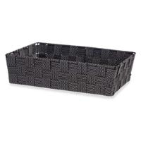 Kast/badkamer opbergmandjes - zwart - 34 x 21 x 8,5 cm - opbergmandjes