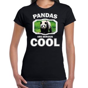 Dieren grote panda t-shirt zwart dames - pandas are cool shirt