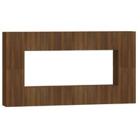 The Living Store TV-meubelset - TV-meubel - 4x 80x30x30cm - 4x 30.5x30x60cm - Bruineiken